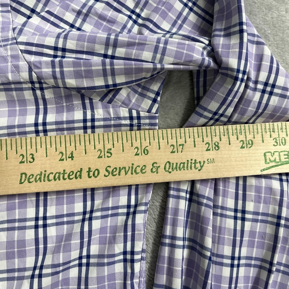 UNTUCKit Shirt Mens 2XL Purple Plaid Long Sleeve Button Up Stretch Nylon Casual - Picture 8 of 9